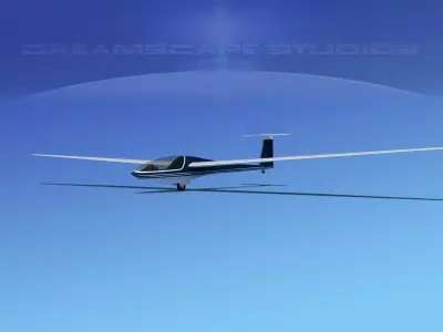 DG-400 17-Metre Sailplane  V11 3D model