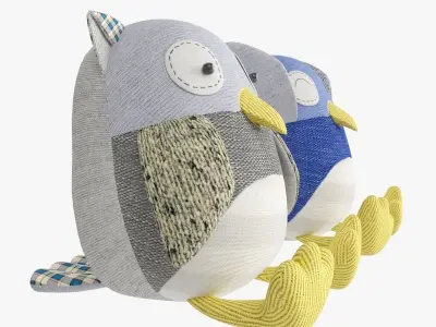 Plush Scrappy Hoot Owl Low-poly 3D model