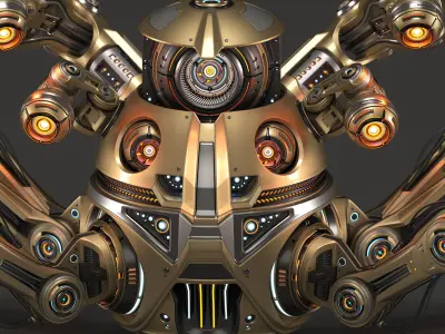 Spider Robot Advanced - Rigged and Animated 3D model