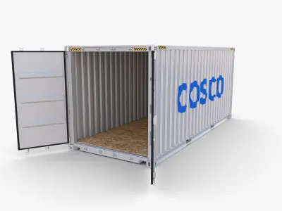 20ft Shipping Container Cosco v2 3D model