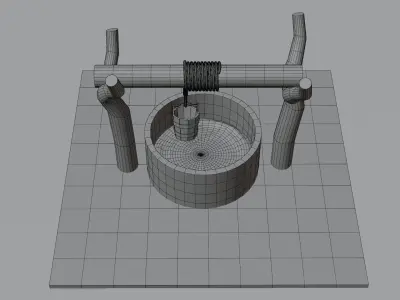 Medieval well 3D model