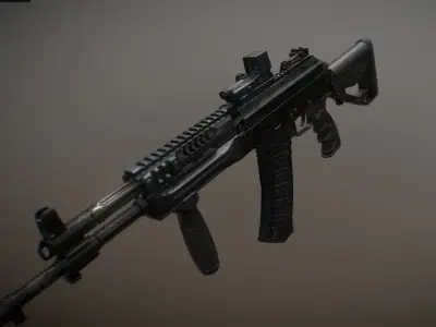New-generation AK12 machine-Gun Low-poly 3D model
