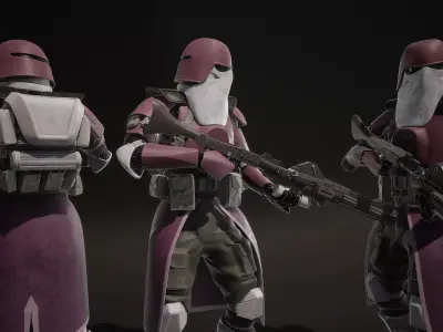 Star Wars Clone Trooper Galactic Marine Rigged Low-poly 3D model