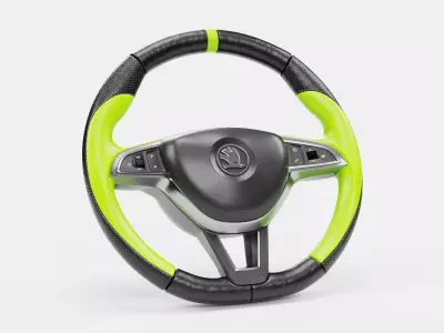 Lamon Green Cover Steering Wheel 3D model