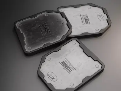 Titanium Armor Plate Low Poly Low-poly 3D model