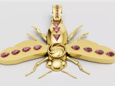 mosquito gold pendant 3D print model