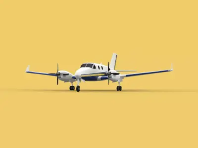 BUSINESS EXECUTIVE JET AIRPLANE AIRCRAFT TURBOPROP TWIN ENGINE 3D model