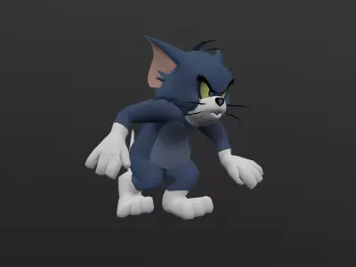 TOMC-020 Tom Cat Sneaking Forward Low-poly 3D model