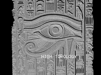 COPY OF OLD EGYPT HIEROGLYPHS EYE HORUS CARVED BOARD 3D print model
