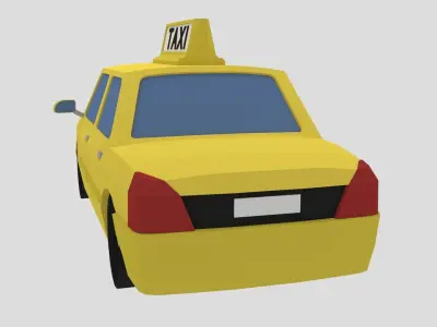 NYC taxi - Low Poly Free low-poly 3D model