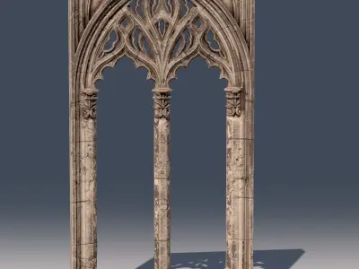 05 Medieval Textured windows pack 01 Low-poly 3D model