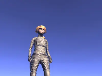 Solomia - animated rigged Military Female Low-poly 3D model