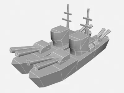 boat low-poly for games mobile Low-poly 3D model