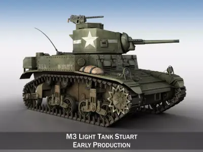 M3 Light Tank Stuart 3D model