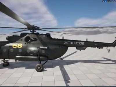 Rigged Mi-8 Helicopter 3D model