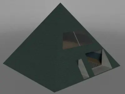 Modern Pyramid House Low-poly 3D model