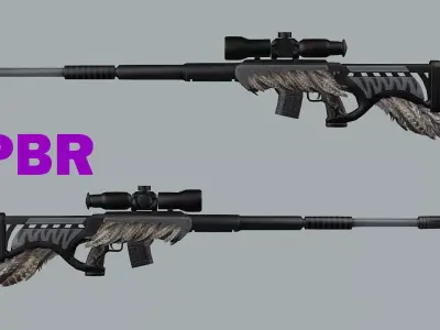 Remington M700 Tactical Bolt-action Sniper Rifle 3D Model Low-poly 3D model purchase