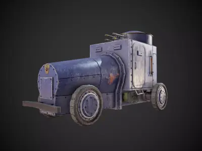 Military car  Low-poly 3D model