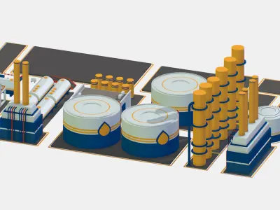 Isometric Oil Pipe Barrel Idustry Build Constructor 3d models Low-poly 3D model