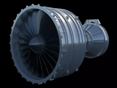 AIRCRAFT TURBOFAN ENGINE 3D model