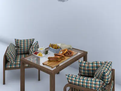 private two couples table  3D model