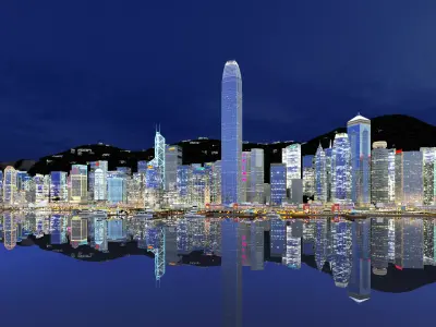 Hong Kong City Low-poly 3D model