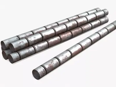 Metallic Pipes Duct Low-poly 3D model