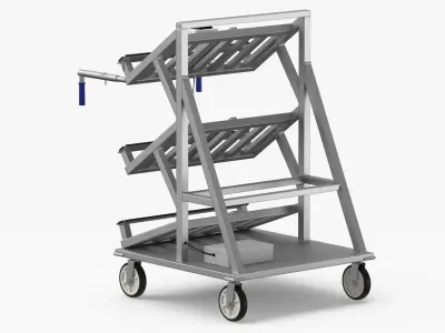 Automated Batch Picking Cart Empty and Full 3D model