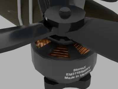 FPV kamikaze drone Low-poly 3D model