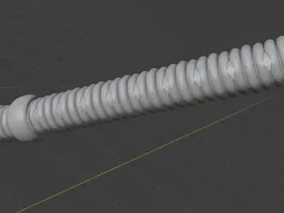 Nagamaki samurai sword 3D model