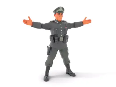 Military Officer Rigged and Animated Character Model D Low-poly 3D model