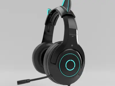 Cat Ears Gaming Headphones 3D model