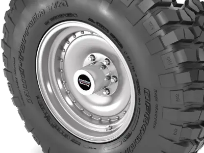 OFF ROAD WHEEL AND TIRE 6 3D model