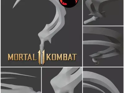 Noob Saibot sickle from Mortal Kombat 11 - Serrated sting 3D print model