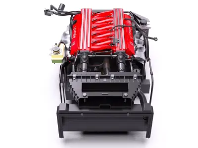 Dodge Viper V10 Engine Low-poly 3D model