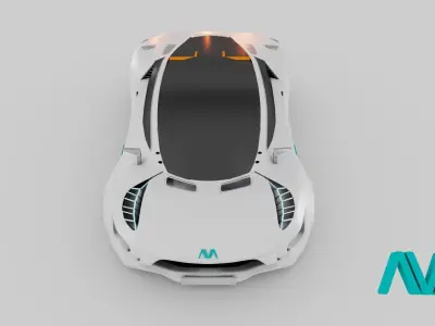 Futuristic Car AVA Concept Free low-poly 3D model