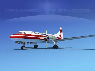 Convair CV-580 Lincoln Airways 3D model