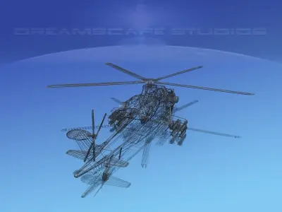 WZ-10 Attack Helicopter V05 Low-poly 3D model