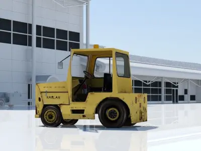 Harlan HT Light Tractor Aircraft Baggage Tug Low Poly weathered Low-poly 3D model