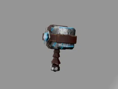 game weapon assets Hammer Low poly Low-poly 3D model