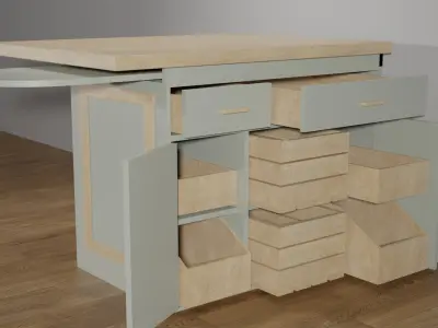 Canyon Kitchen Island by Path Design Free 3D model