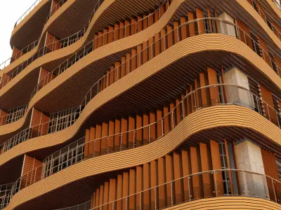 Modern MixedUse Residential Building Detailed with Documentation 3D model