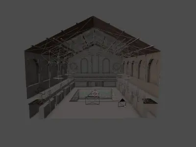 Swimming Pool Charlottenburg Low-poly 3D model