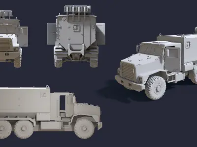 Cargo Truck Low-poly 3D model