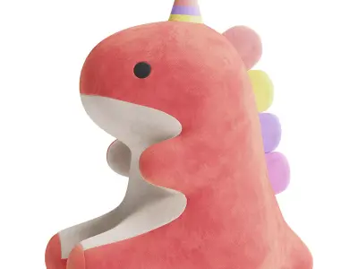 Lovely Candy Dinosaur Plush Toy 3D model