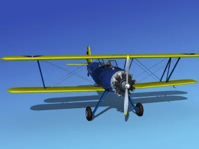 Stearman PT-17 Kaydet Trainer V02 3D model