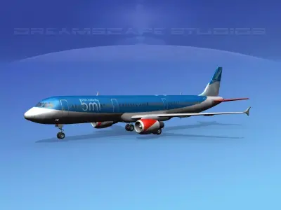 Airbus A321 British Midland 3D model