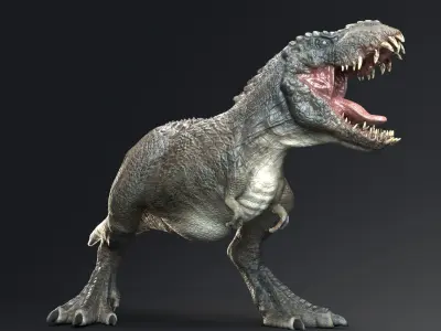 Dinosaur Theropod Rex Model Low-poly 3D model