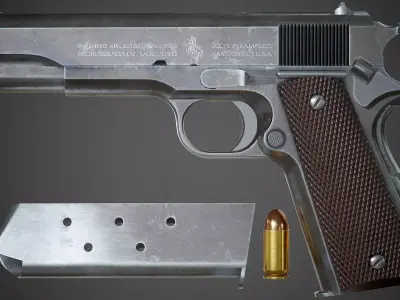 Colt M1911 A1 - PBR Game-Ready Low-poly 3D model