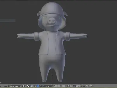 Mr Pig Base Mesh Free low-poly 3D model